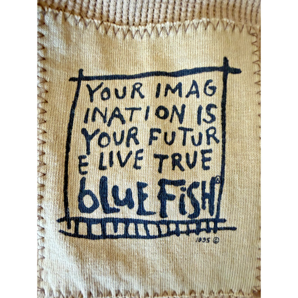 90's Vintage BLUE FISH Neutral Khaki Hooded Thermal Cotton Jacket OS #5-0174 USA - Picture 16 of 16